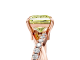 Rose gold Fancy Yellow Princess  Cut Diamond Twist Band Solitaire with Prong Setting_5