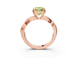 Rose gold Fancy Yellow Princess  Cut Diamond Twisted Band with Pavé Setting and Four-Prong Setting_3