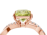 Rose gold Fancy Yellow Princess  Cut Diamond Twisted Band with Pavé Setting and Four-Prong Setting_4