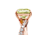 Rose gold Fancy Yellow Princess  Cut Diamond Twisted Band with Pavé Setting and Four-Prong Setting_5