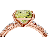 Rose gold Fancy Yellow Princess  Cut Diamond Vine Band with Four-Prong Setting_4