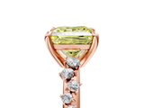 Rose gold Fancy Yellow Princess  Cut Diamond Vine Band with Four-Prong Setting_5