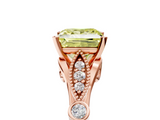 Rose gold Fancy Yellow Princess  Cut Diamond with Milgrain Marquise and Bezel Accents on a Solitaire Band with Prong Setting_5