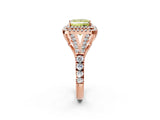 Rose gold Fancy Yellow Princess  Cut Double Halo Split Shank Diamond Ring with Prong Setting_31