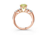 Rose gold Fancy Yellow Princess  Cut Five-Stone Prong Set Diamond Ring with Classic Band_33