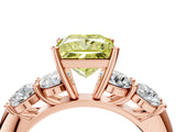 Rose gold Fancy Yellow Princess  Cut Five-Stone Prong Set Diamond Ring with Classic Band_34