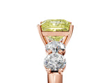 Rose gold Fancy Yellow Princess  Cut Five-Stone Prong Set Diamond Ring with Classic Band_35