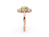 Rose gold Fancy Yellow Princess Cut Halo Cluster Diamond Ring with Pave Band and Four-Prong Setting_14