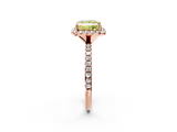 Rose gold Fancy Yellow Princess  Cut Halo Diamond Engagement Ring with Pave Band and Four-Prong Setting_2