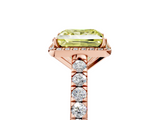 Rose gold Fancy Yellow Princess  Cut Halo Diamond Engagement Ring with Pave Band and Four-Prong Setting_5