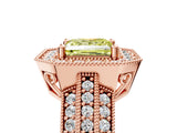 Rose gold Fancy Yellow Princess Cut Halo Diamond Engagement Ring with Pave Split Shank and Four-Prong Setting_5