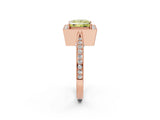 Rose gold Fancy Yellow Princess Cut Halo Diamond Engagement Ring with Split Shank Band and Four-Prong Setting_2