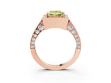 Rose gold Fancy Yellow Princess Cut Halo Diamond Engagement Ring with Split Shank Band and Four-Prong Setting_3