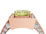 Rose gold Fancy Yellow Princess Cut Halo Diamond Engagement Ring with Split Shank Band and Four-Prong Setting_4