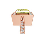 Rose gold Fancy Yellow Princess Cut Halo Diamond Engagement Ring with Split Shank Band and Four-Prong Setting_5