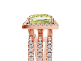 Rose gold Fancy Yellow Princess  Cut Halo Diamond Engagement Ring with Split Shank and Four-Prong Setting_5