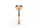 Rose gold Fancy Yellow Princess  Cut Halo Diamond Pave Band Ring with Four-Prong Setting_2