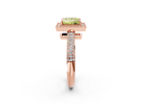 Rose gold Fancy Yellow Princess  Cut Halo Diamond Pave Band with Four-Prong Setting_2