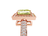 Rose gold Fancy Yellow Princess  Cut Halo Diamond Pave Band with Four-Prong Setting_5