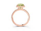 Rose gold Fancy Yellow Princess Cut Halo Diamond Pave Band with Prong Setting_3