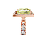 Rose gold Fancy Yellow Princess Cut Halo Diamond Pave Band with Prong Setting_5