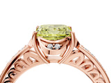 Rose gold Fancy Yellow Princess  Cut Halo Diamond Ring with Channel Set Band and Four-Prong Setting_32