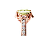 Rose gold Fancy Yellow Princess  Cut Halo Diamond Ring with Channel Set Band and Four-Prong Setting_33