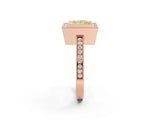 Rose gold Fancy Yellow Princess  Cut Halo Diamond Ring with Pavé Band and Milgrain Prong Setting_35