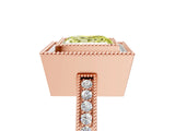 Rose gold Fancy Yellow Princess  Cut Halo Diamond Ring with Pavé Band and Milgrain Prong Setting_38