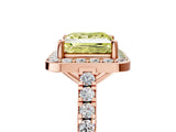 Rose gold Fancy Yellow Princess Cut Halo Diamond Ring with Pavé Band and Three-Prong Setting_5