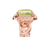Rose gold Fancy Yellow Princess  Cut Halo Diamond Ring with Scrollwork Band and Four-Prong Setting_5