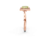 Rose gold Fancy Yellow Princess Cut Halo Diamond Ring with Solitaire Band and Prong Setting_2