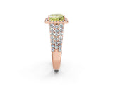 Rose gold Fancy Yellow Princess Cut Halo Pavé Diamond Engagement Ring with Split Shank and Four-Prong Setting_5