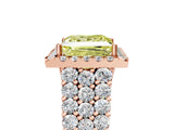 Rose gold Fancy Yellow Princess Cut Halo Pavé Diamond Engagement Ring with Split Shank and Four-Prong Setting_8