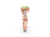 Rose gold Fancy Yellow Princess  Cut Halo Pave Band Four-Prong Ring_31