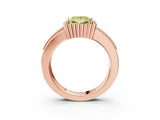 Rose gold Fancy Yellow Princess  Cut Halo Pave Band Four-Prong Ring_32