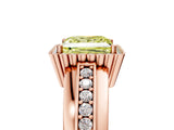 Rose gold Fancy Yellow Princess  Cut Halo Pave Band Four-Prong Ring_34