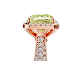 Rose gold Fancy Yellow Princess  Cut Halo Pave Band Four-Prong Setting Ring_5