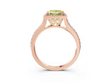 Rose gold Fancy Yellow Princess Cut Halo Round Diamond Pavé Band with Four-Prong Setting_18