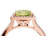 Rose gold Fancy Yellow Princess Cut Halo Round Diamond Pavé Band with Four-Prong Setting_19