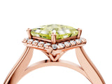 Rose gold Fancy Yellow Princess Cut Halo Round Diamond Solitaire Engagement Ring with Pave Band and Four-Prong Setting_16