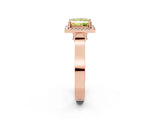Rose gold Fancy Yellow Princess Cut Halo Round Diamond Twist Band with Four-Prong Setting_2