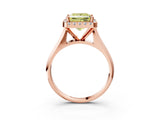 Rose gold Fancy Yellow Princess  Cut Halo Solitaire Engagement Ring with Square Band and Four-Prong Setting_69
