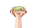 Rose gold Fancy Yellow Princess  Cut Halo Solitaire Engagement Ring with Square Band and Four-Prong Setting_71