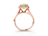 Rose gold Fancy Yellow Princess  Cut Halo Solitaire Engagement Ring with Square Band and Four-Prong Setting_80