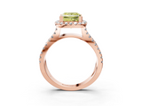 Rose gold Fancy Yellow Princess  Cut Halo Split Shank Pave Set Ring_20