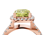 Rose gold Fancy Yellow Princess  Cut Halo Split Shank Pave Set Ring_21