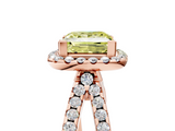 Rose gold Fancy Yellow Princess  Cut Halo Split Shank Pave Set Ring_22