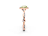Rose gold Fancy Yellow Princess Cut Halo Twist Band with Four-Prong Setting_14