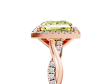 Rose gold Fancy Yellow Princess  Cut Halo Twisted Band Four-Prong Ring_5